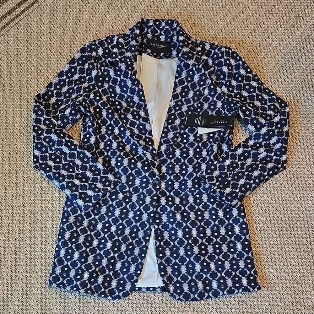 Liverpool Los Angeles Blazer Sz XS Batik Print New With Tags